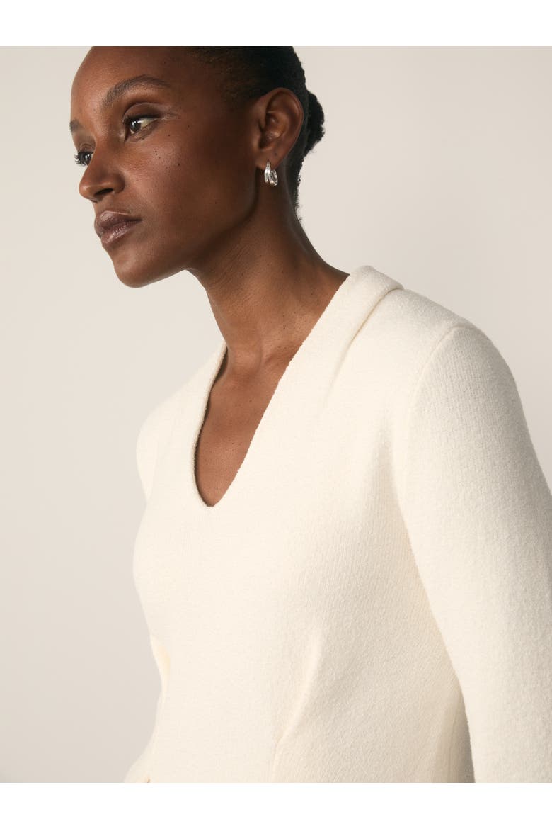 Roveta Cotton Blend Boucle Top, Alternate, color, White