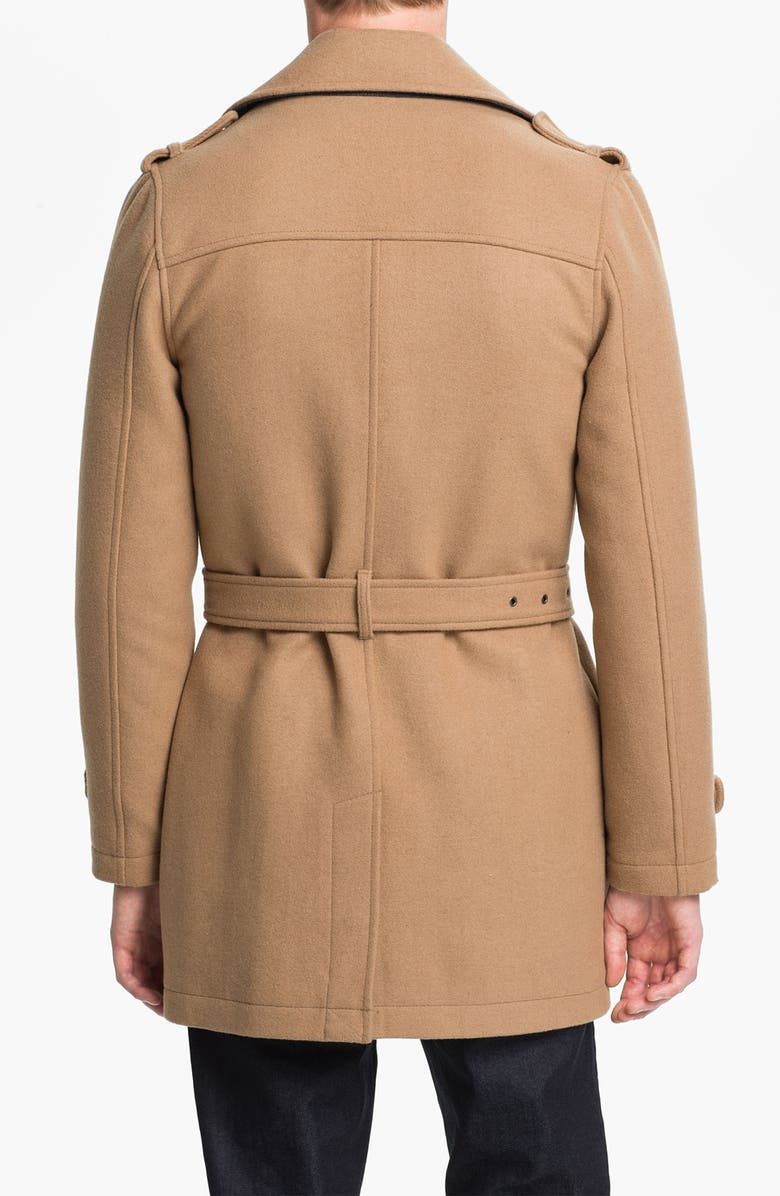 Topman Double Breasted Trench Coat, Alternate, color, 