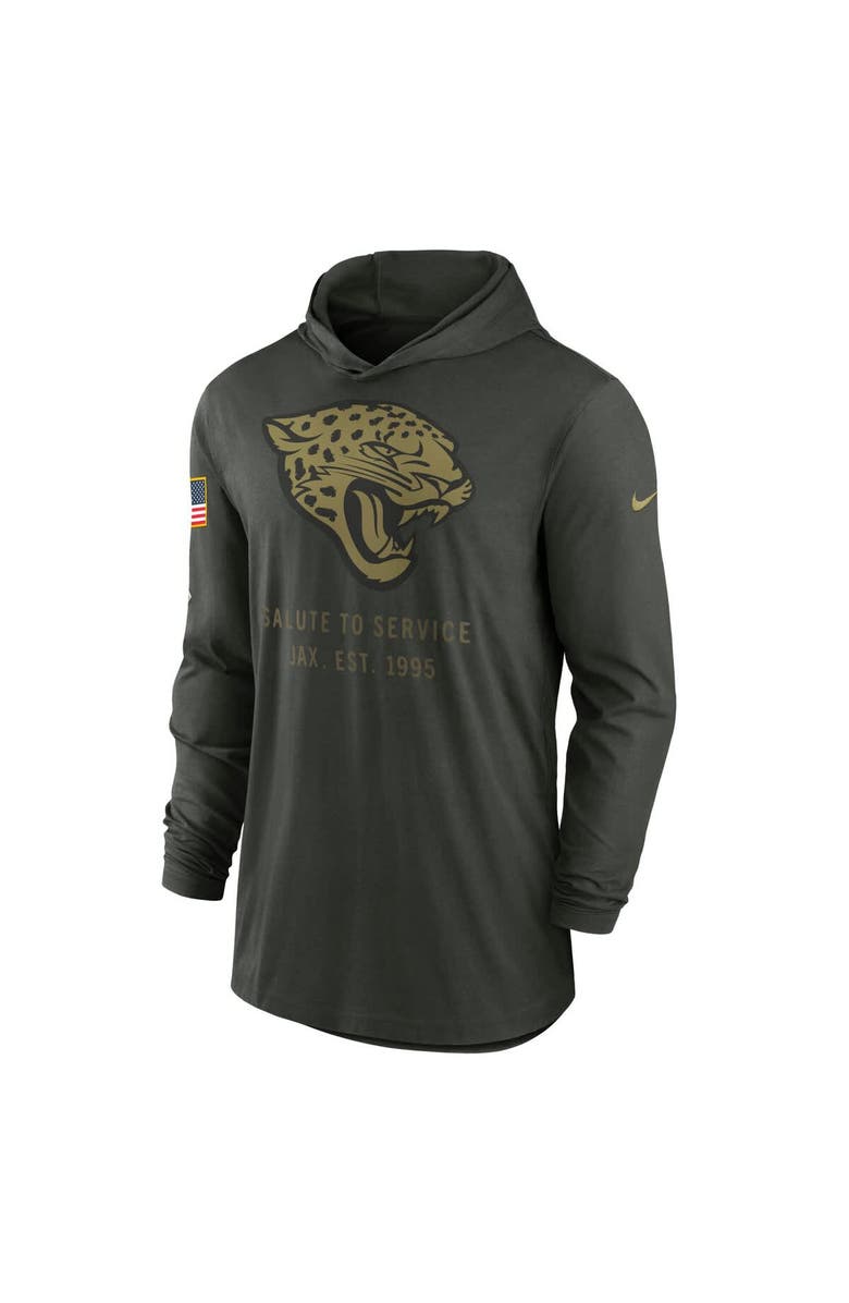 Nike Men's Nike Forest Green Jacksonville Jaguars 2025 Salute to Service Sideline Dri-FIT Lightweight Hooded Pullover, Alternate, color, Forest Green