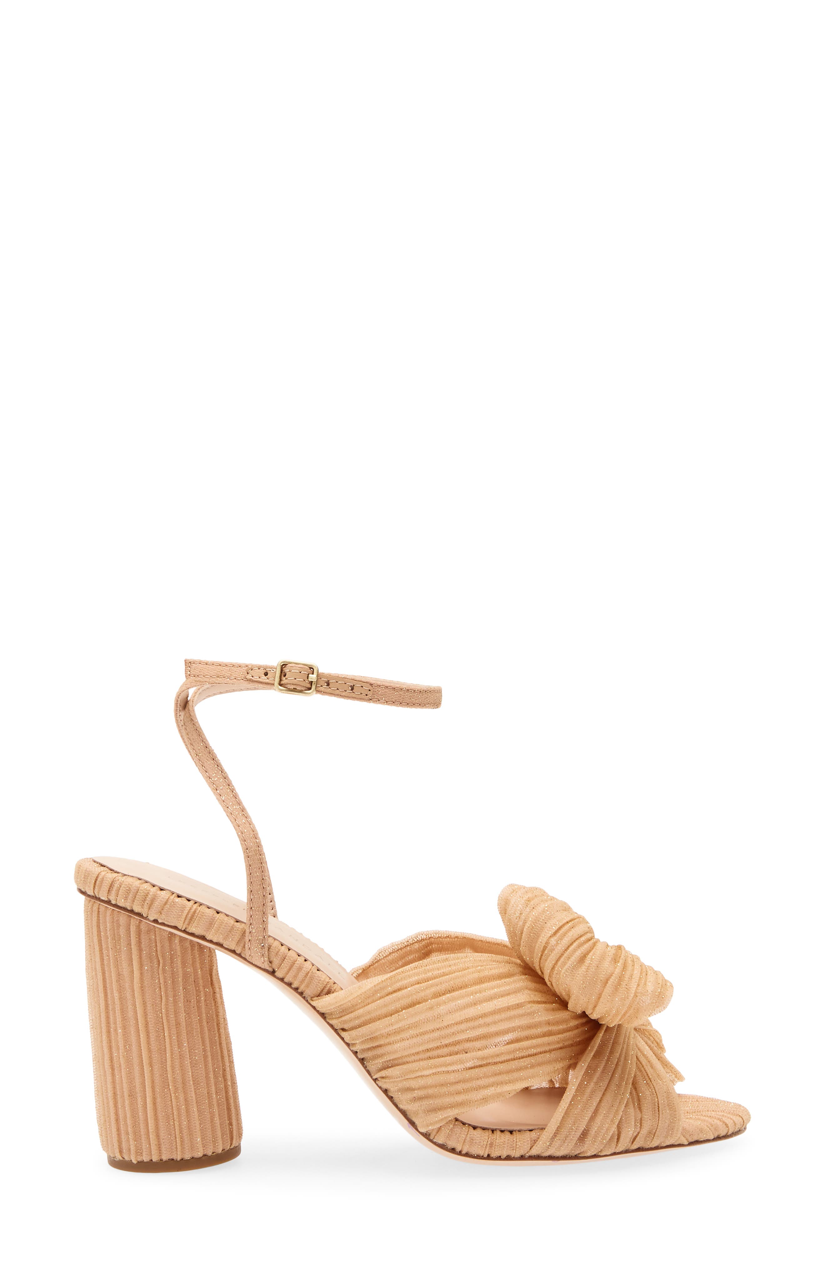 Loeffler Randall Camellia Pleated Bow Sandal, Alternate, color, Glitter Beauty
