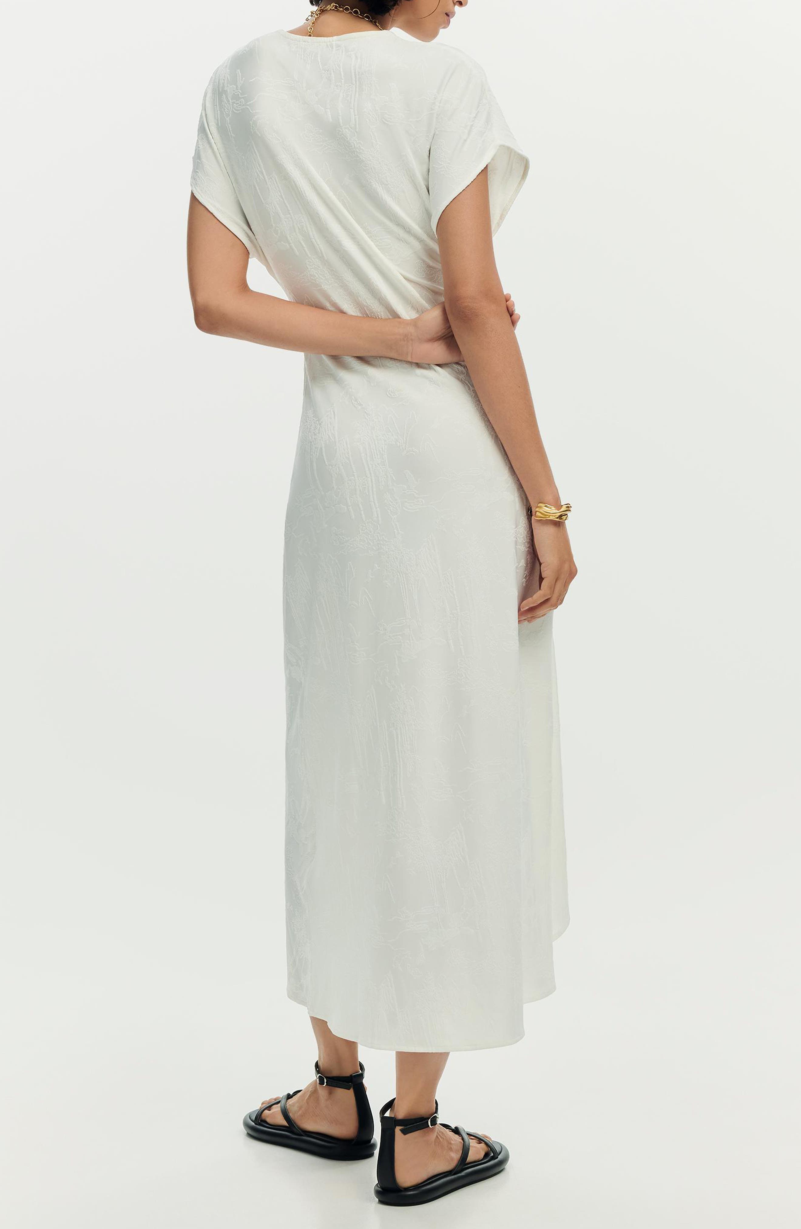 Asymmetric Short Sleeve Dress - image 2