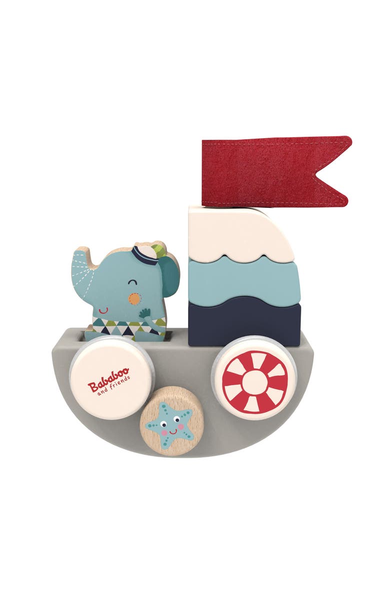 Bababoo and friends<sup>®</sup> Lolo Elephant Funny Autoboat 2-in-1 Stacking Game, Main, color, Grey