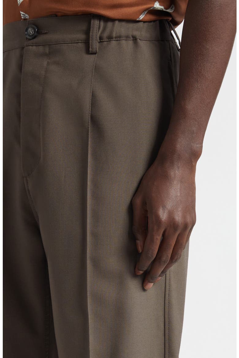 Pleated Virgin Wool Wide Leg Trousers, Alternate, color, 00N55 TRUFFLE