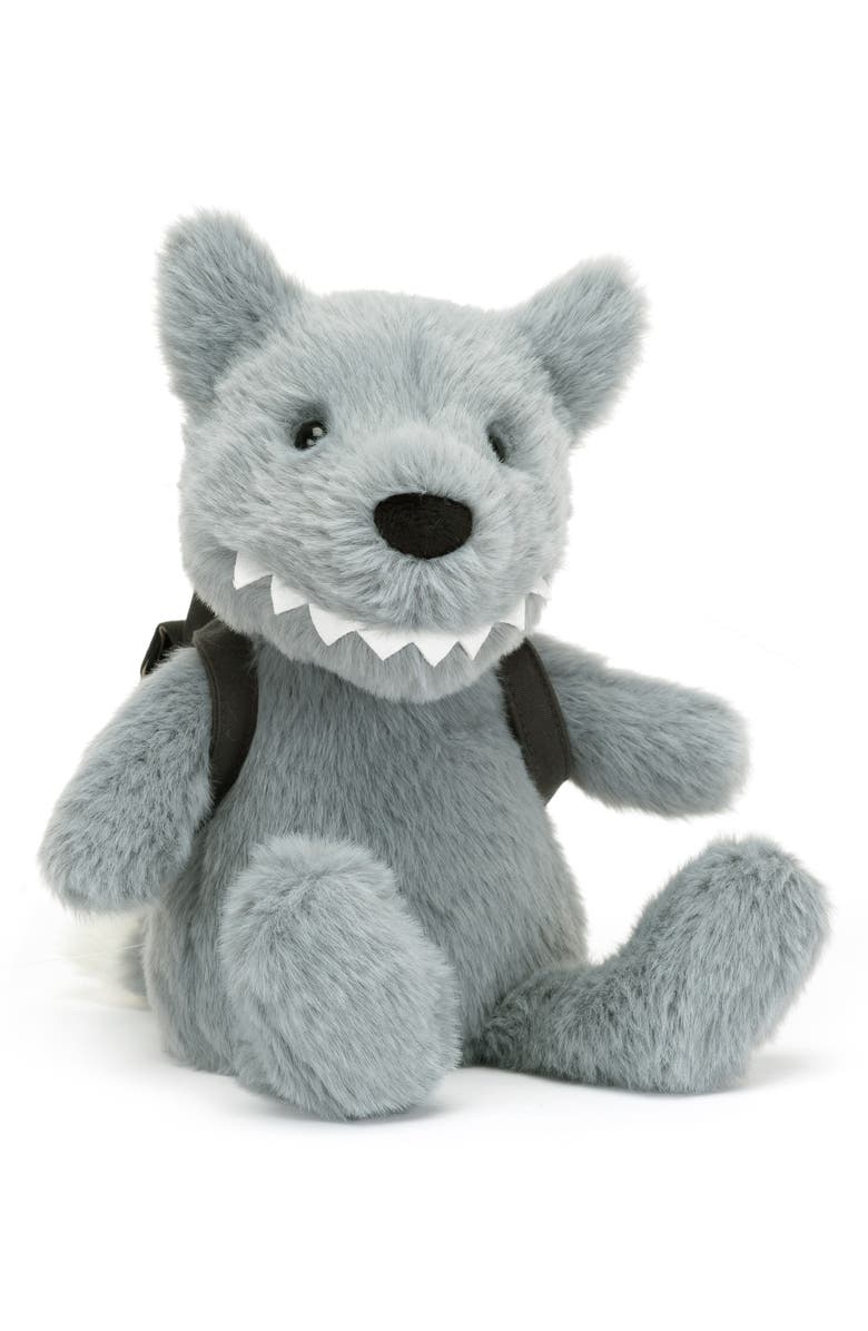 Jellycat Backpack Wolf Stuffed Animal, Main, color,