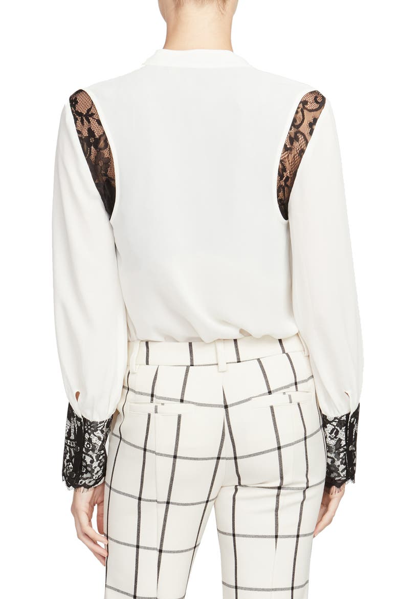 Lace Detail Georgette Blouse, Alternate, color, EGGSHELL