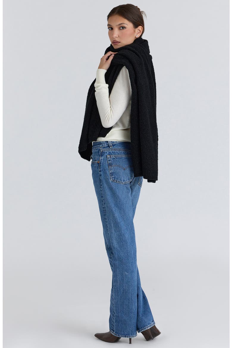 Nara Long Scarf, Alternate, color, BLACK