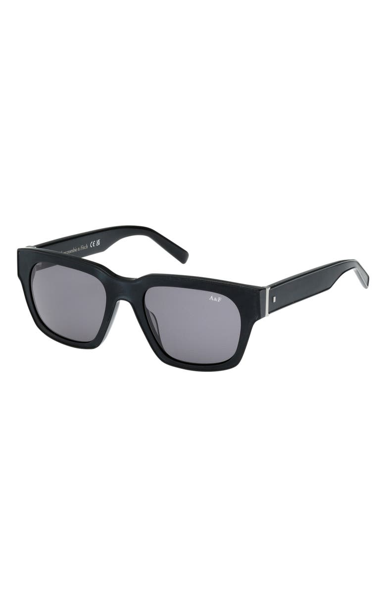 ABERCROMBIE & FITCH 52mm Square Sunglases, Alternate, color, Shiny Black / Smoke