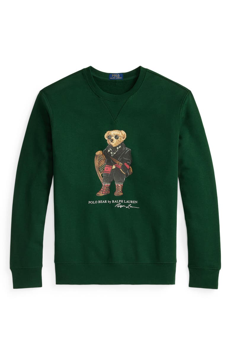 Polo Ralph Lauren Polo Bear Fleece Graphic Sweatshirt, Alternate, color, Fa25 Moss Agate Holiday Bear