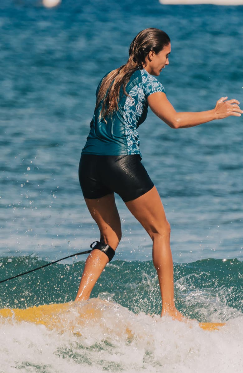 Calypsa Mid-Thigh Swim Shorts, Alternate, color, Black