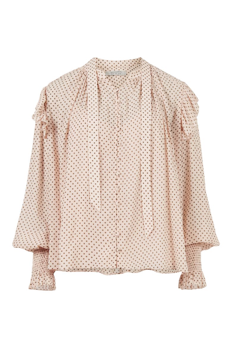 Lara Dot Print Shirt, Alternate, color, ROSEWATER PINK