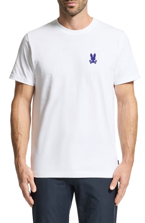 Psycho Bunny Pierce Embroidered Logo Pima Cotton T-Shirt in White 