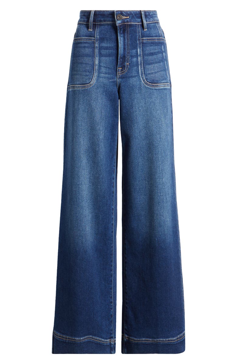 HIDDEN JEANS Patch Pocket High Waist Wide Leg Jeans, Alternate, color,