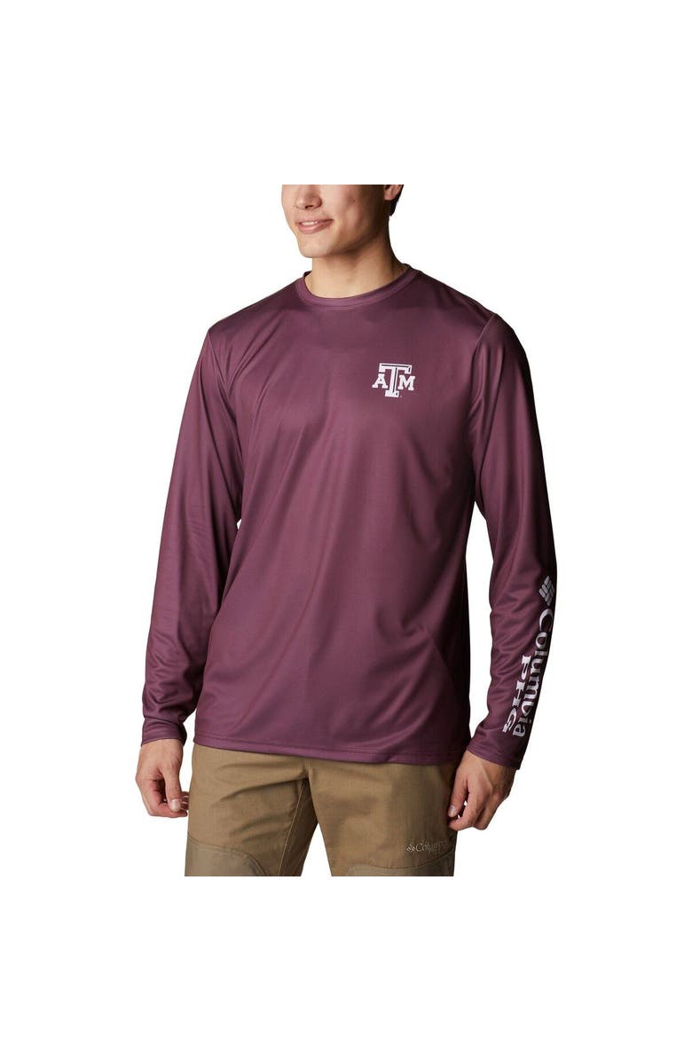 Columbia Men's Columbia Maroon Texas A&M Aggies Terminal Shot Omni-Shade Long Sleeve T-Shirt, Main, color, 