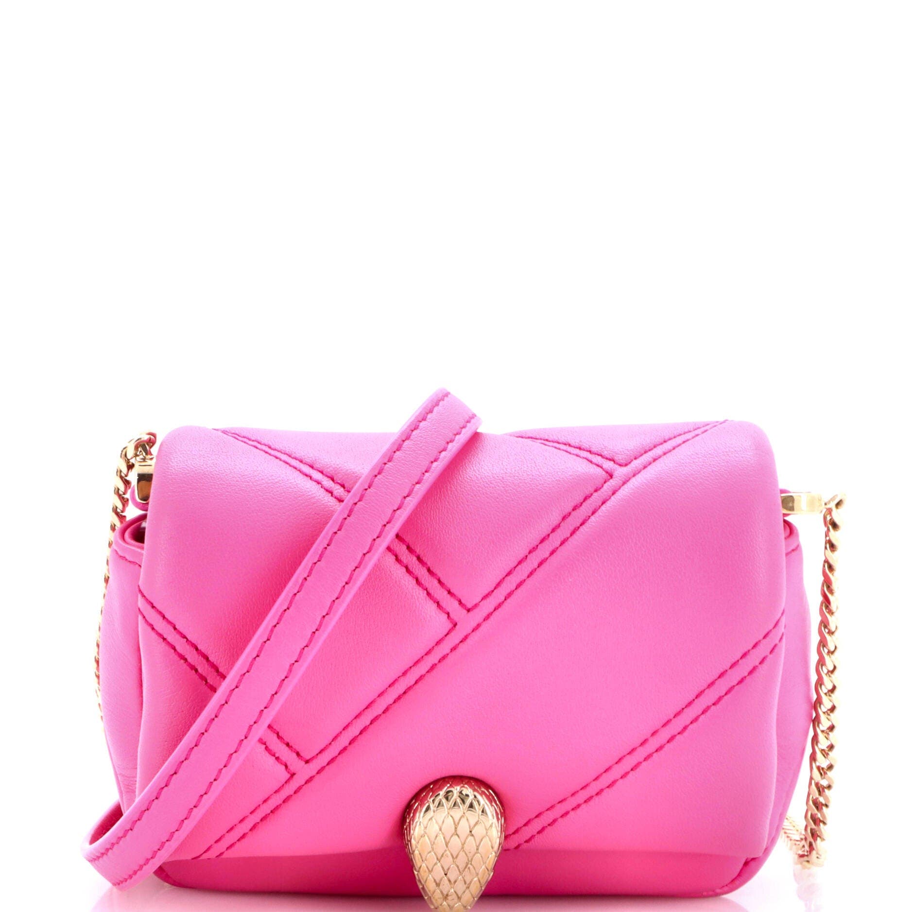 Serpenti Cabochon Shoulder Bag Diagonal Quilted Leather Micro, Main, color, Pink