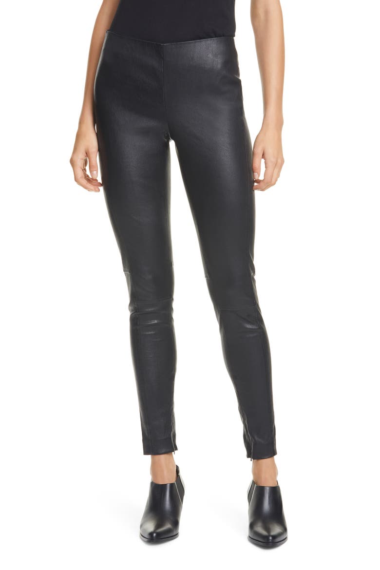 Leather Leggings, Main, color, POLO BLACK