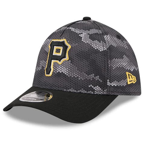 Men's New Era Black Pittsburgh Pirates Camo 39THIRTY A-Frame Flex Hat