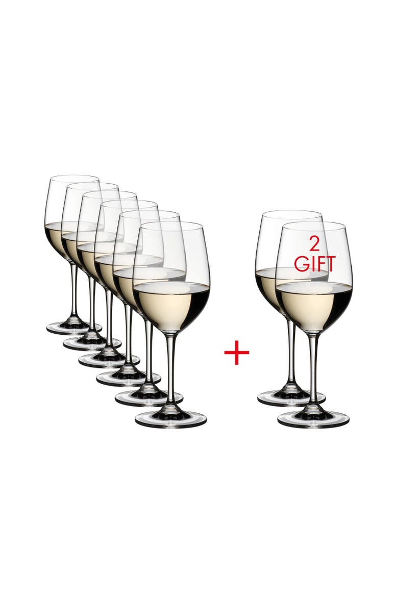 Vinum Viognier/Chardonnay Glasses, Buy 6 Get 8, Main, color, Clear