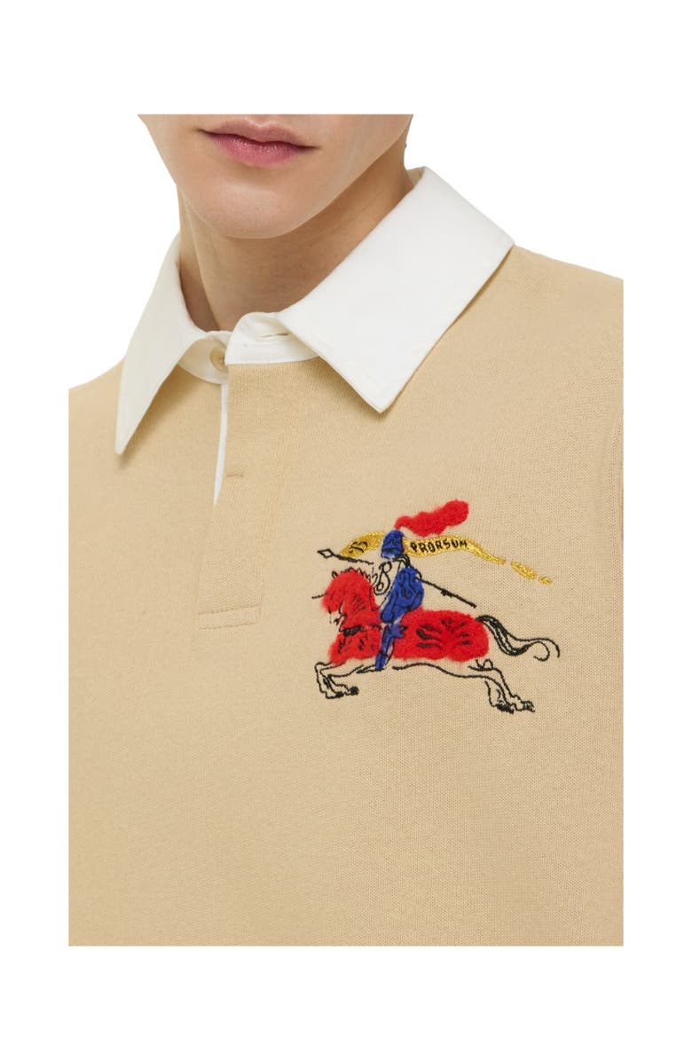 Burberry Knight Cotton Rugby Shirt, Alternate, color, Limestone Beige