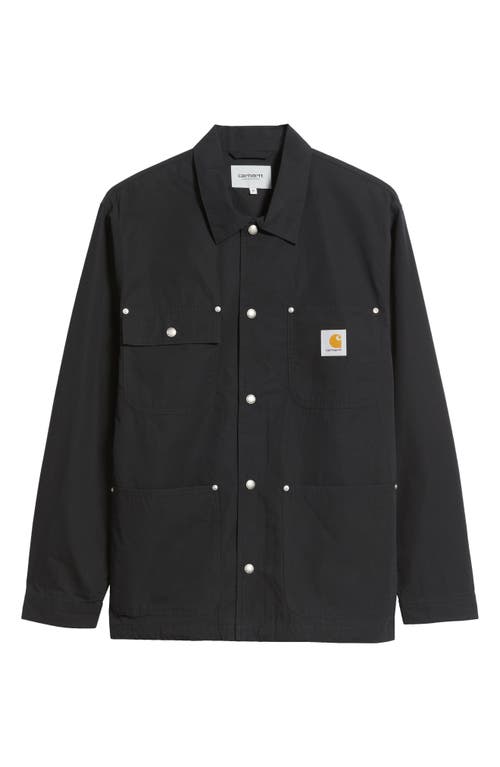 Carhartt Michigan Corduroy-trimmed Organic Cotton-canvas Chore Jacket In Black