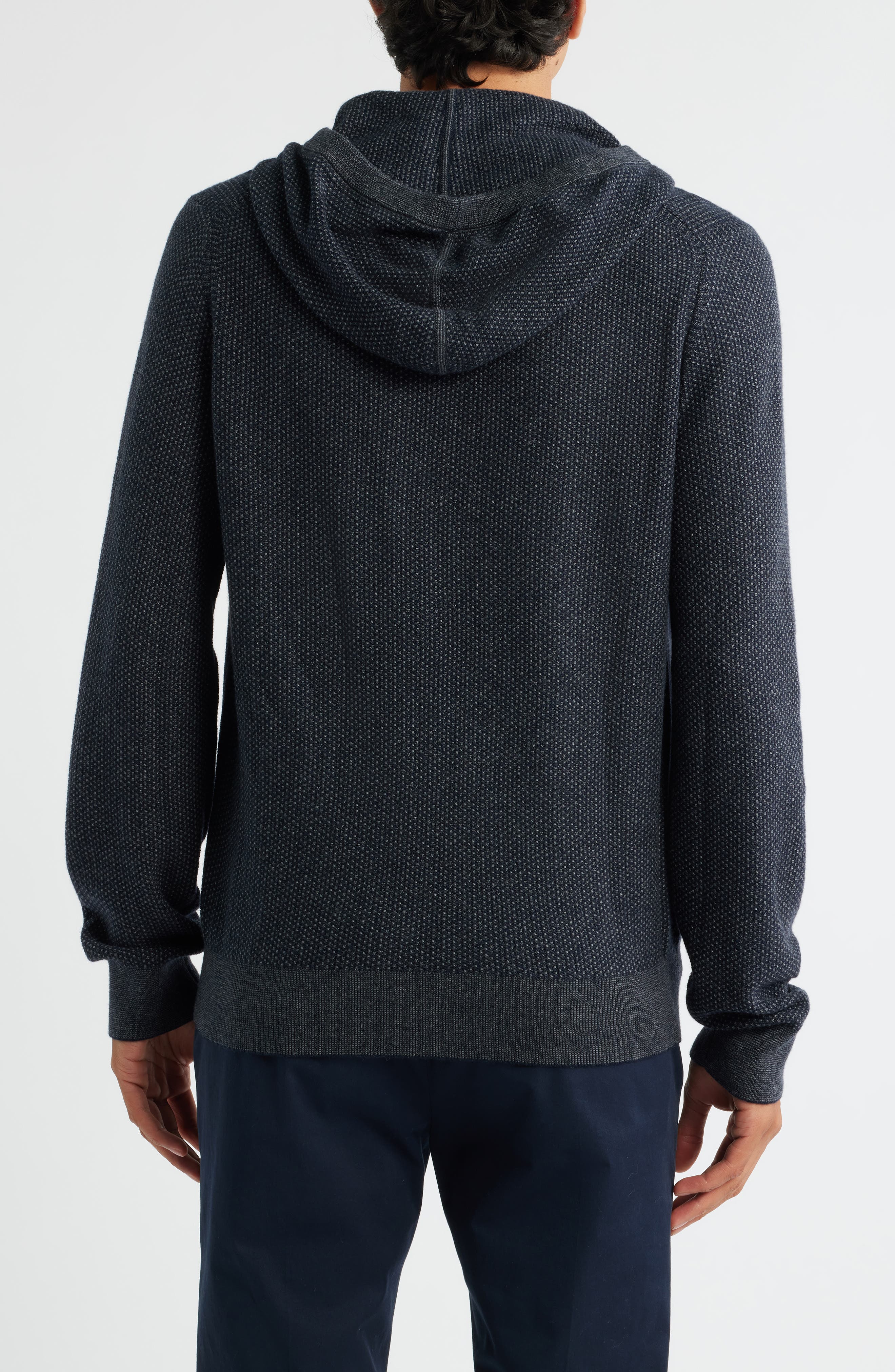 Geometric Jacquard Wool & Cashmere Blend Hoodie - image 2