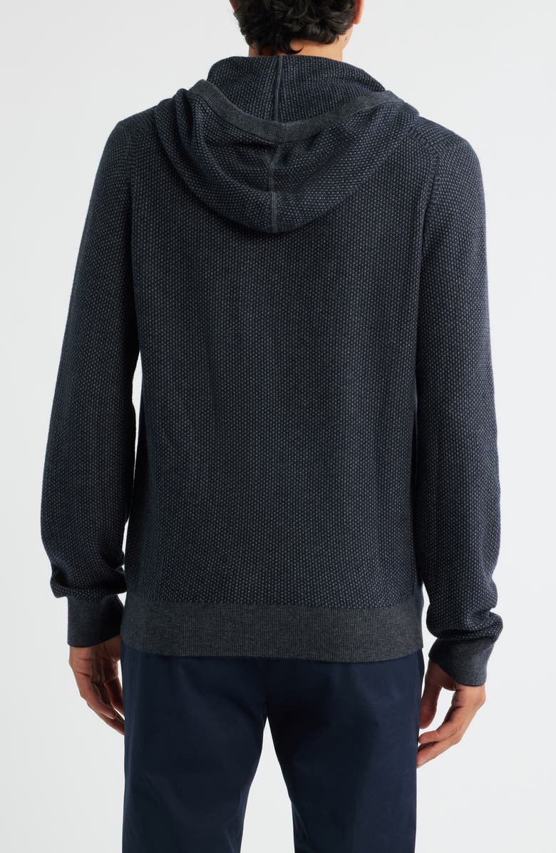 Vince Geometric Jacquard Wool & Cashmere Blend Hoodie, Alternate, color, Coastal/ Medium Heather Grey