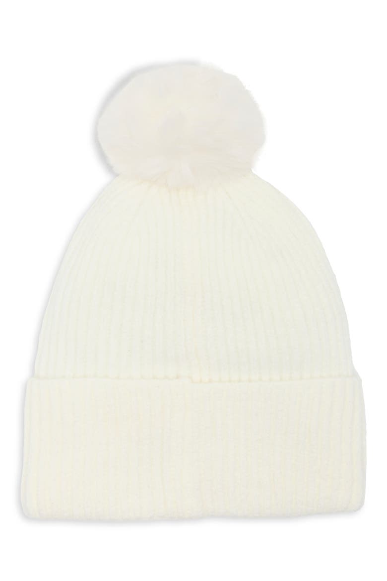 Crystal Snowflake Pom Beanie, Alternate, color, IVORY