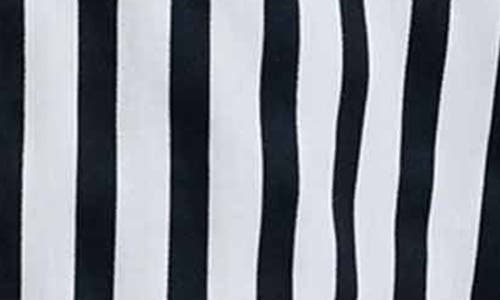 Foxcroft Agnes Stripe Long Sleeve Cotton Sateen Top In White/black