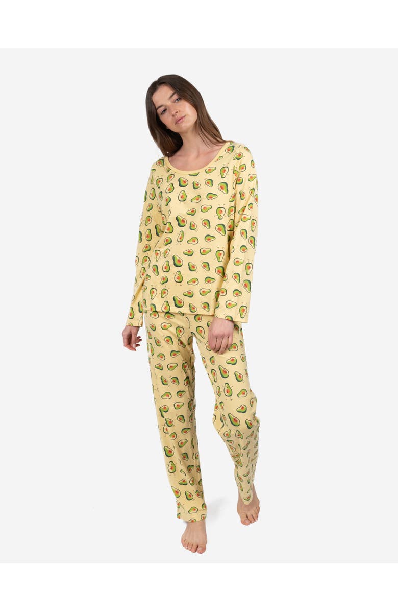 Leveret Women's Loose Fit Cotton Matching Family Pajamas, Animal & Nature Prints, Main, color, Avocado
