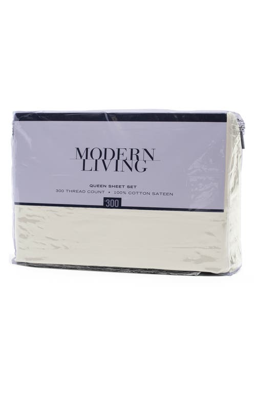 Modern Living Cotton Sateen Sheet Set In Cream
