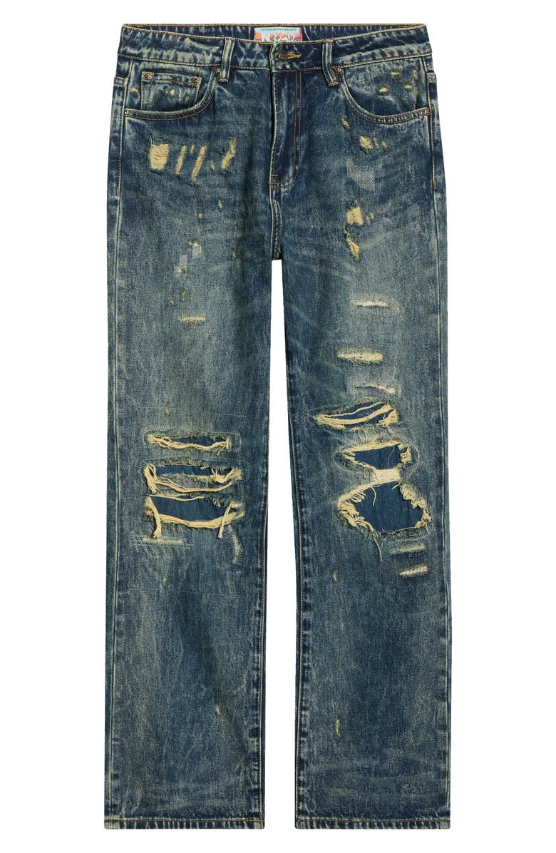 N.G.O. Growth Ripped & Repaired Selvedge Jeans, Main, color,