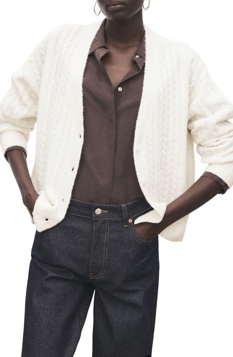 Cable V-Neck Cardigan