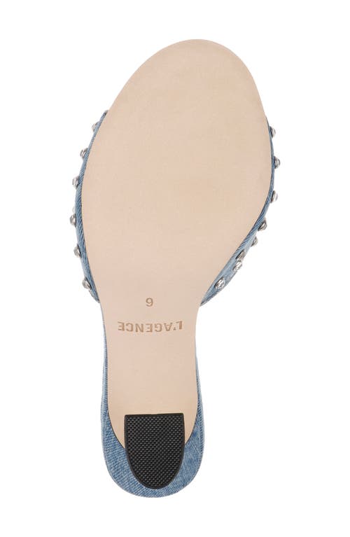 L'agence Lucienne Embellished Denim Mules Light Denim In Blue