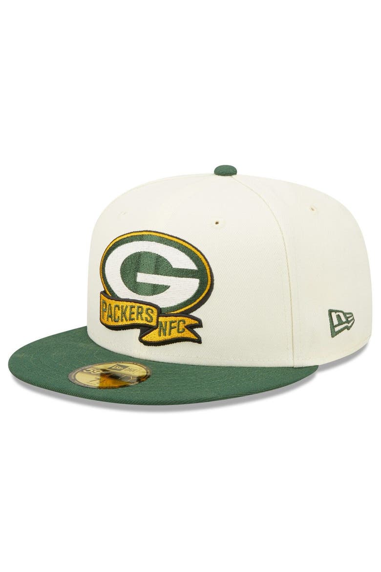 Men's New Era Cream/Green Green Bay Packers 2022 Sideline 59FIFTY Fitted Hat, Alternate, color, Cream