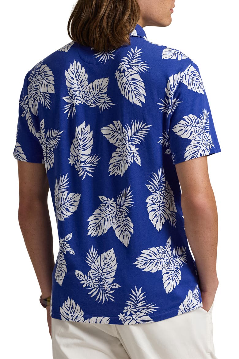 Paradise Frond Print Cotton Knit Polo, Alternate, color, TROPICAL MONSTERA