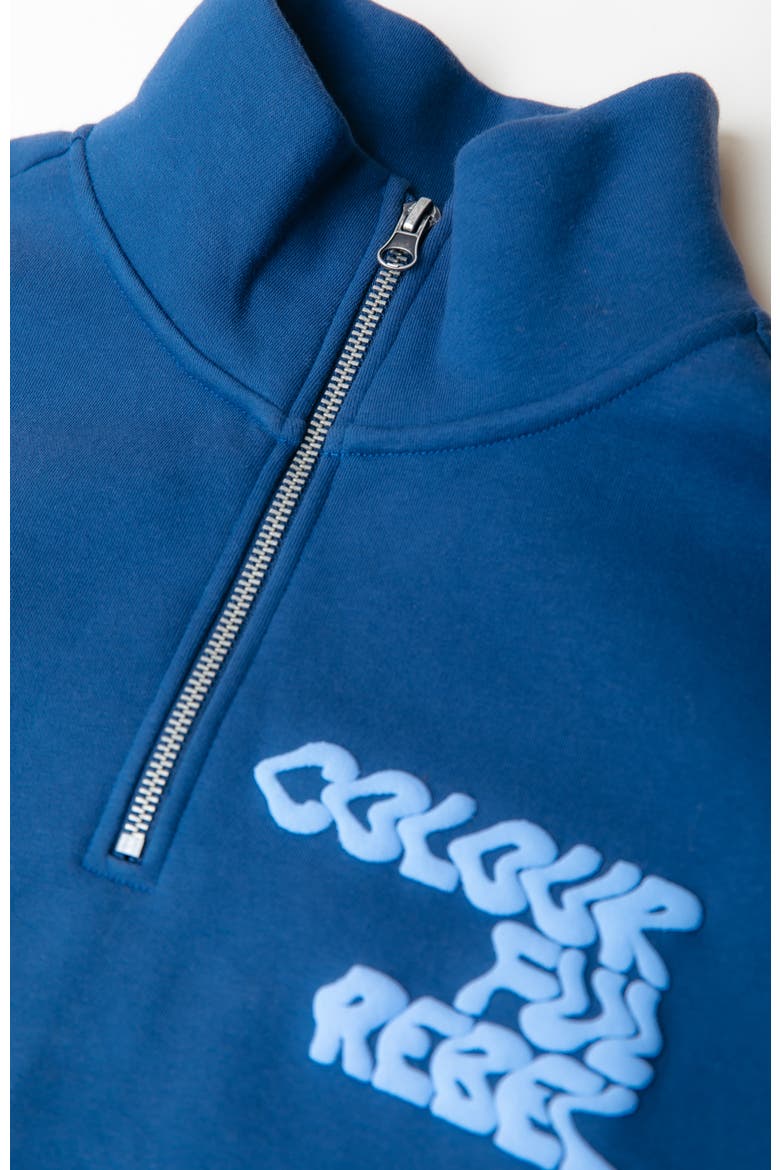 Uni Logo Wave Relaxed Zip Sweat, Alternate, color, Deep Cobalt