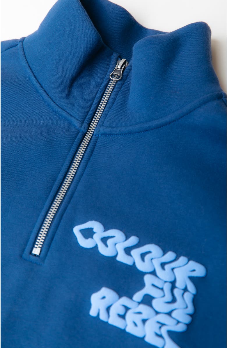 Colourful Rebel Uni Logo Wave Relaxed Zip Sweat, Alternate, color, Deep Cobalt