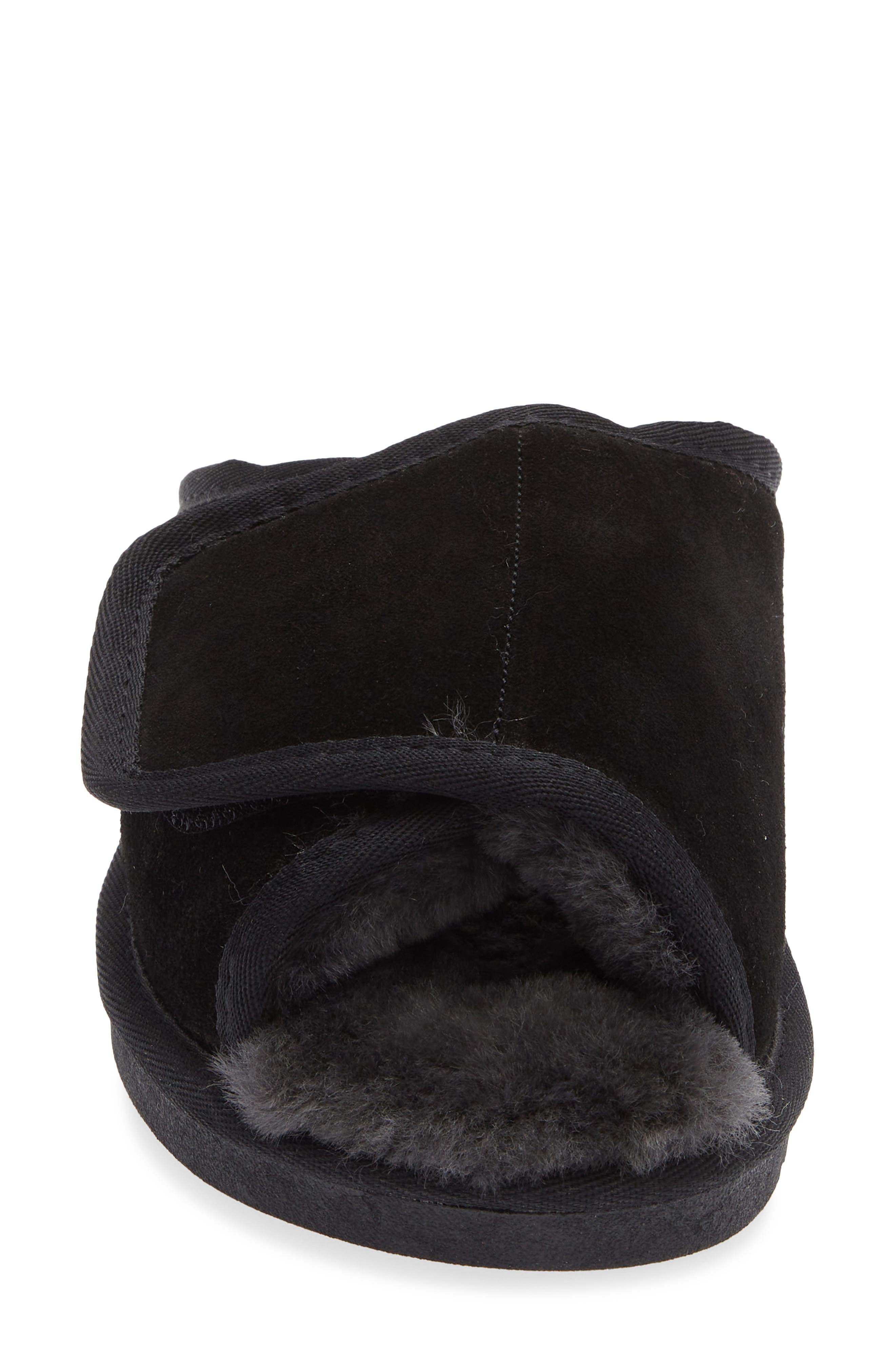 APMA Genuine Shearling Leather Slipper, Alternate, color, BLACK
