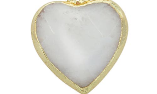 Panacea Shell & Stone Heart Drop Earrings In White