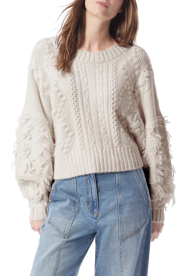 Cassia Fringe Cable Sweater, Main, color, NATURAL