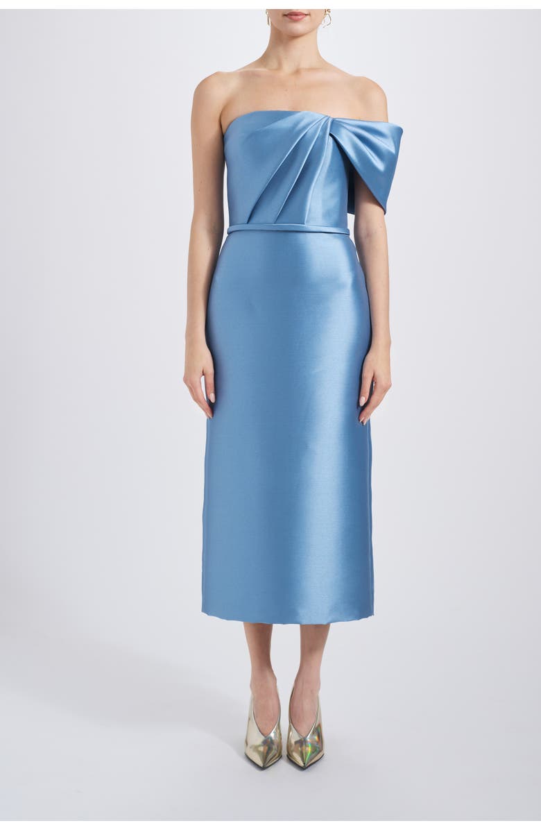Amsale Bow Cocktail Dress, Main, color, Smokey-Blue