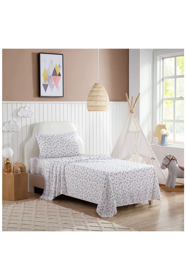 Sunnyvale Rainbow Sheet Set, Alternate, color, WHITE