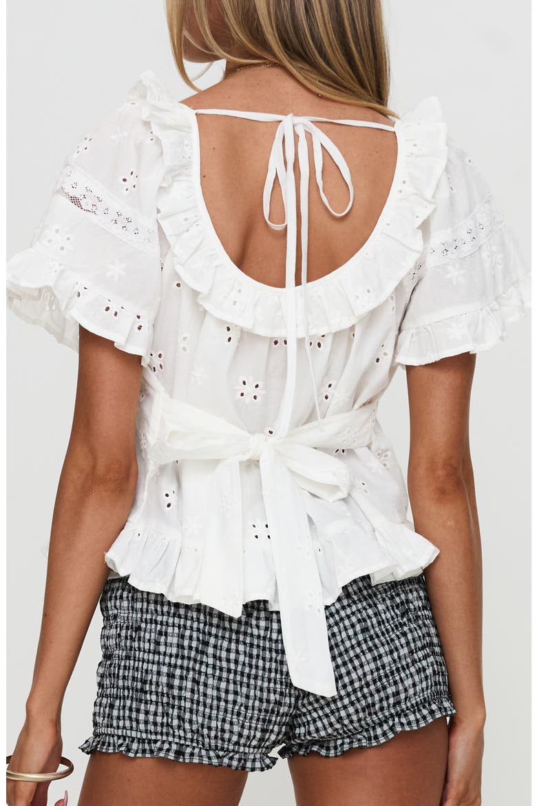Teigen Eyelet Lace Top, Alternate, color, WHITE
