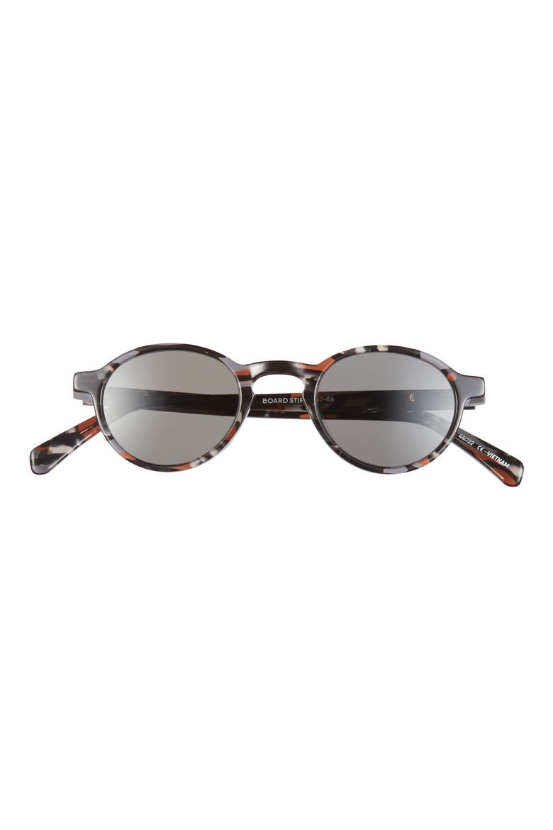 Board Stiff 43mm Round Polarized Sunglasses, Main, color, CHARCOAL / POLARIZED GREY