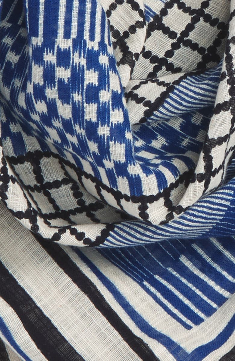 BP. Mixed Pattern Cotton Scarf, Alternate, color,