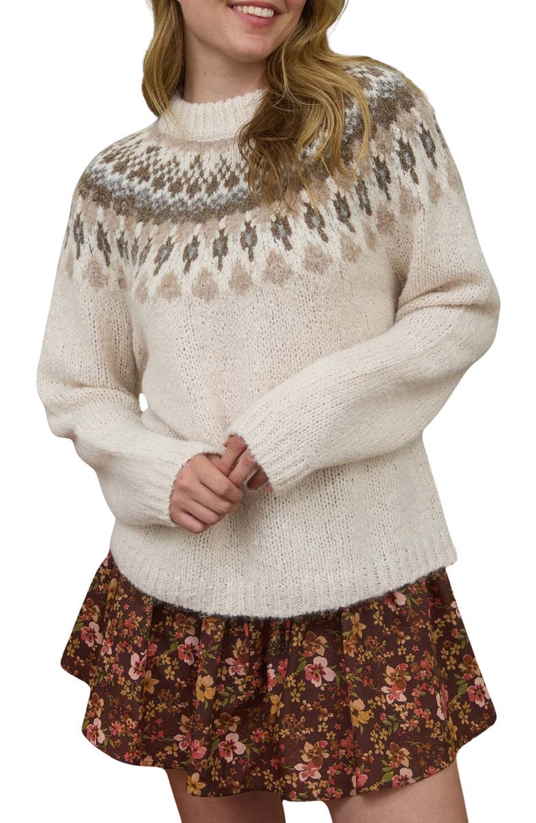 Blu Pepper Fair Isle Sweater, Main, color, Ivory Multi