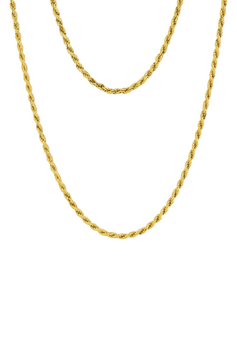 AMERICAN EXCHANGE Rope Chain Necklace & Bracelet Set, Main, color, Gold