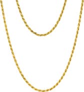 AMERICAN EXCHANGE Rope Chain Necklace & Bracelet Set