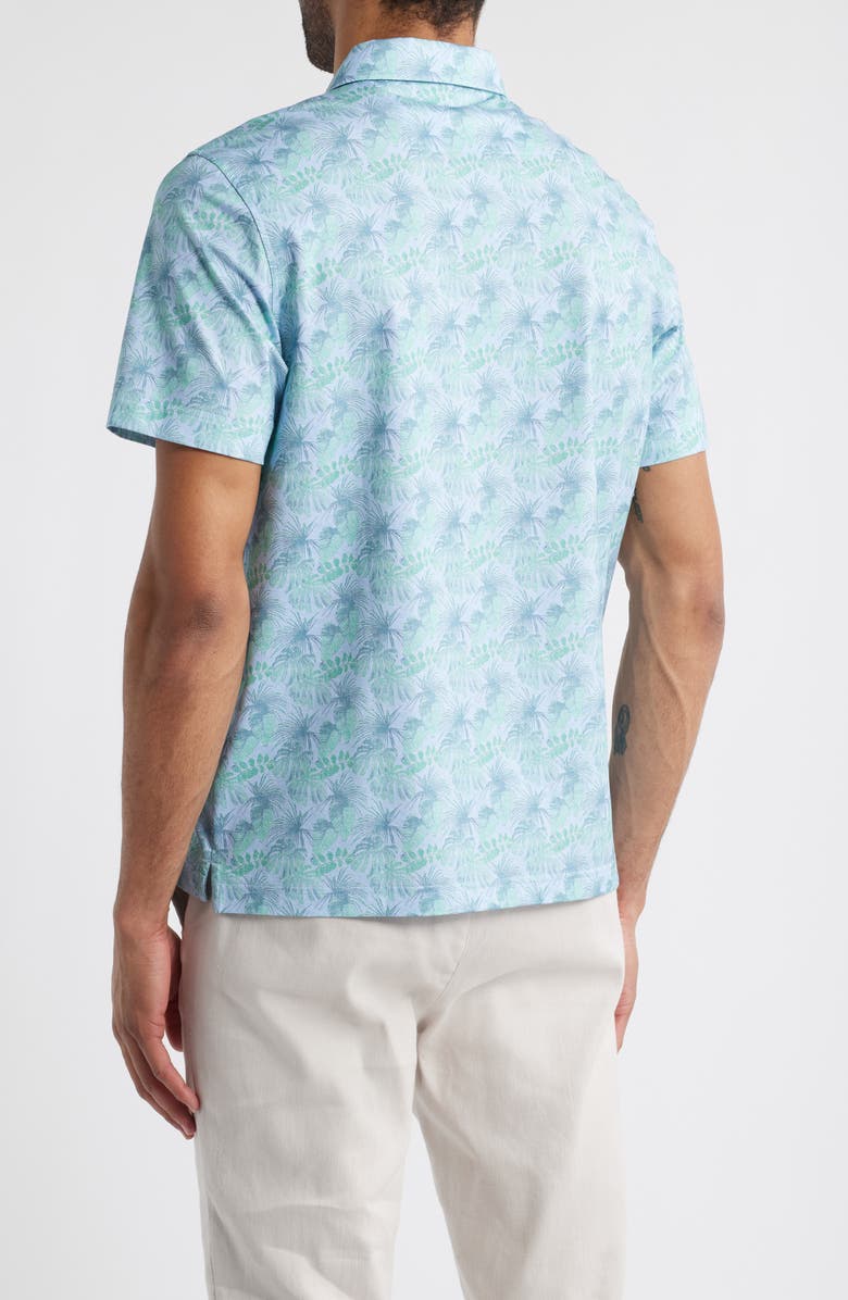 Bugatchi Victor OoohCotton<sup>®</sup> Leaf Print Polo, Alternate, color, Sky