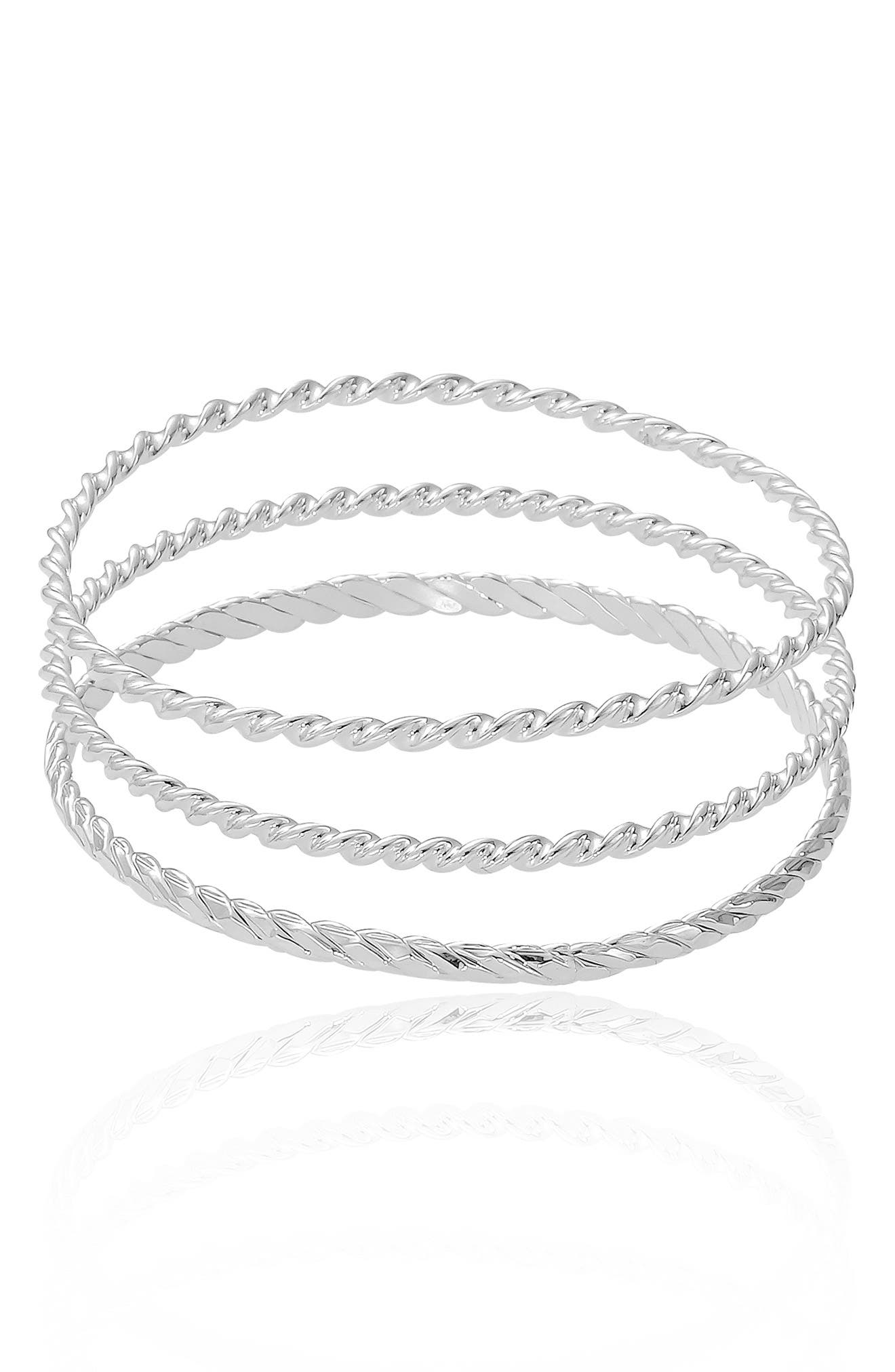 Ettika Set of 3 Twisted Bangle Bracelets