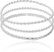 Ettika Set of 3 Twisted Bangle Bracelets